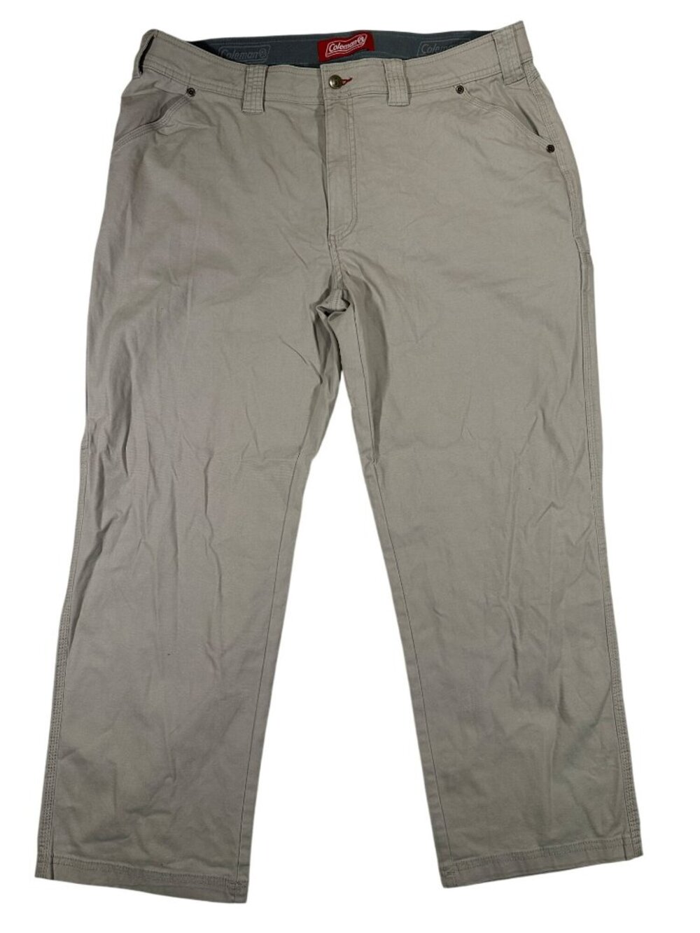 Coleman Khaki Mens Cargo Pants Size 38x30 Relaxed Fit Casual Durable